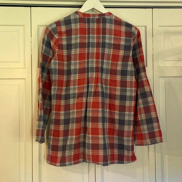 Coldwater creek pink plaid pintuck flannel popover blouse size small - Picture 10 of 10